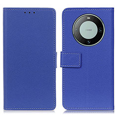 Funda de Cuero Cartera con Soporte Carcasa M08L para Huawei Mate 60 Azul