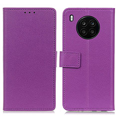 Funda de Cuero Cartera con Soporte Carcasa M08L para Huawei Nova 8i Morado