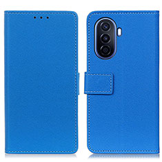 Funda de Cuero Cartera con Soporte Carcasa M08L para Huawei Nova Y70 Azul