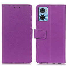 Funda de Cuero Cartera con Soporte Carcasa M08L para Motorola Moto E22 Morado