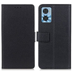 Funda de Cuero Cartera con Soporte Carcasa M08L para Motorola Moto E22i Negro