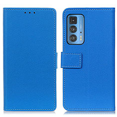 Funda de Cuero Cartera con Soporte Carcasa M08L para Motorola Moto Edge 20 Pro 5G Azul