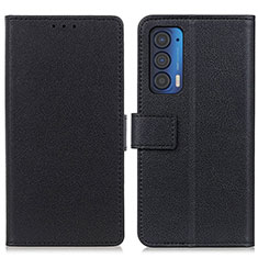 Funda de Cuero Cartera con Soporte Carcasa M08L para Motorola Moto Edge (2021) 5G Negro