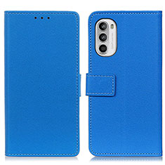 Funda de Cuero Cartera con Soporte Carcasa M08L para Motorola Moto Edge (2022) 5G Azul