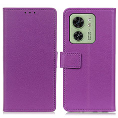 Funda de Cuero Cartera con Soporte Carcasa M08L para Motorola Moto Edge (2023) 5G Morado