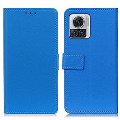 Funda de Cuero Cartera con Soporte Carcasa M08L para Motorola Moto Edge 30 Ultra 5G Azul