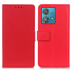 Funda de Cuero Cartera con Soporte Carcasa M08L para Motorola Moto Edge 40 Neo 5G Rojo