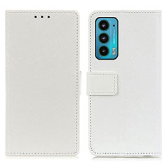 Funda de Cuero Cartera con Soporte Carcasa M08L para Motorola Moto Edge Lite 5G Blanco