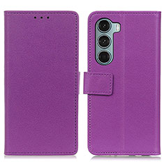 Funda de Cuero Cartera con Soporte Carcasa M08L para Motorola Moto G200 5G Morado