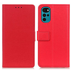 Funda de Cuero Cartera con Soporte Carcasa M08L para Motorola Moto G22 Rojo