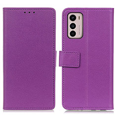 Funda de Cuero Cartera con Soporte Carcasa M08L para Motorola Moto G42 Morado