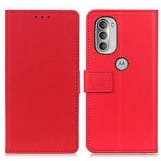 Funda de Cuero Cartera con Soporte Carcasa M08L para Motorola Moto G51 5G Rojo