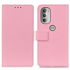 Funda de Cuero Cartera con Soporte Carcasa M08L para Motorola Moto G51 5G Rosa