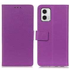 Funda de Cuero Cartera con Soporte Carcasa M08L para Motorola Moto G73 5G Morado