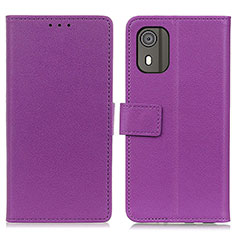 Funda de Cuero Cartera con Soporte Carcasa M08L para Nokia C02 Morado