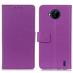 Funda de Cuero Cartera con Soporte Carcasa M08L para Nokia C20 Plus Morado