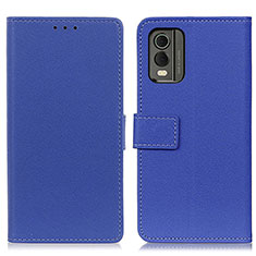 Funda de Cuero Cartera con Soporte Carcasa M08L para Nokia C32 Azul