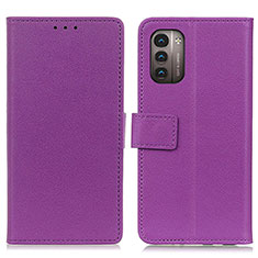 Funda de Cuero Cartera con Soporte Carcasa M08L para Nokia G21 Morado