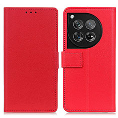 Funda de Cuero Cartera con Soporte Carcasa M08L para OnePlus 12R 5G Rojo