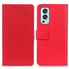 Funda de Cuero Cartera con Soporte Carcasa M08L para OnePlus Nord 2 5G Rojo