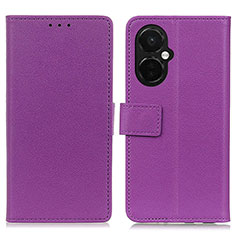 Funda de Cuero Cartera con Soporte Carcasa M08L para OnePlus Nord CE 3 5G Morado