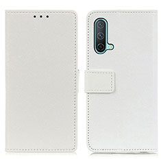 Funda de Cuero Cartera con Soporte Carcasa M08L para OnePlus Nord CE 5G Blanco