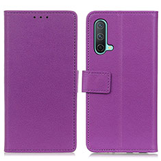 Funda de Cuero Cartera con Soporte Carcasa M08L para OnePlus Nord CE 5G Morado