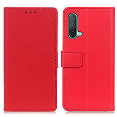 Funda de Cuero Cartera con Soporte Carcasa M08L para OnePlus Nord CE 5G Rojo