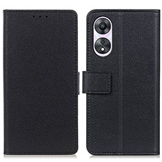 Funda de Cuero Cartera con Soporte Carcasa M08L para Oppo A18 Negro