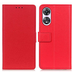 Funda de Cuero Cartera con Soporte Carcasa M08L para Oppo A18 Rojo