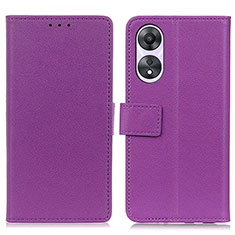 Funda de Cuero Cartera con Soporte Carcasa M08L para Oppo A38 Morado