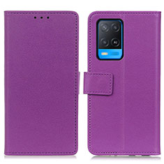 Funda de Cuero Cartera con Soporte Carcasa M08L para Oppo A54 4G Morado