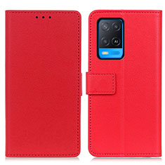 Funda de Cuero Cartera con Soporte Carcasa M08L para Oppo A54 4G Rojo