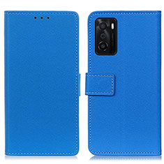 Funda de Cuero Cartera con Soporte Carcasa M08L para Oppo A55S 5G Azul