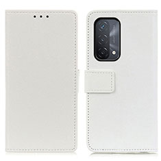 Funda de Cuero Cartera con Soporte Carcasa M08L para Oppo A74 5G Blanco