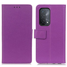 Funda de Cuero Cartera con Soporte Carcasa M08L para Oppo A74 5G Morado