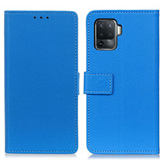 Funda de Cuero Cartera con Soporte Carcasa M08L para Oppo A94 4G Azul