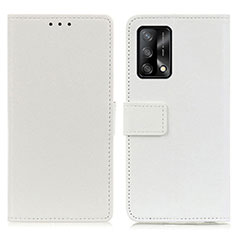 Funda de Cuero Cartera con Soporte Carcasa M08L para Oppo F19 Blanco