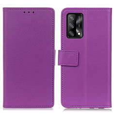 Funda de Cuero Cartera con Soporte Carcasa M08L para Oppo F19 Morado