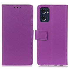 Funda de Cuero Cartera con Soporte Carcasa M08L para Oppo Find X5 Lite 5G Morado