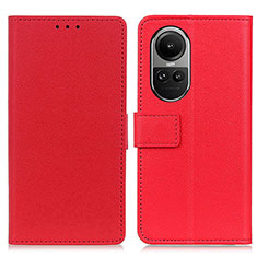 Funda de Cuero Cartera con Soporte Carcasa M08L para Oppo Reno10 5G Rojo