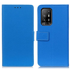 Funda de Cuero Cartera con Soporte Carcasa M08L para Oppo Reno5 Z 5G Azul