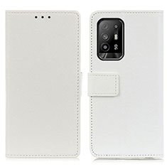 Funda de Cuero Cartera con Soporte Carcasa M08L para Oppo Reno5 Z 5G Blanco