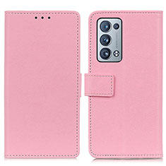 Funda de Cuero Cartera con Soporte Carcasa M08L para Oppo Reno6 Pro 5G Rosa