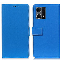 Funda de Cuero Cartera con Soporte Carcasa M08L para Oppo Reno7 4G Azul