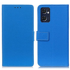 Funda de Cuero Cartera con Soporte Carcasa M08L para Oppo Reno7 5G Azul