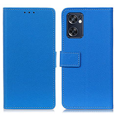 Funda de Cuero Cartera con Soporte Carcasa M08L para Oppo Reno7 SE 5G Azul