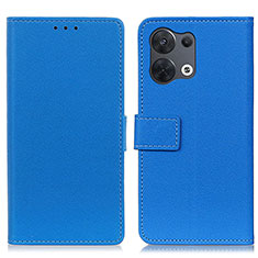 Funda de Cuero Cartera con Soporte Carcasa M08L para Oppo Reno8 Pro 5G Azul