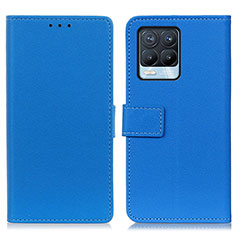 Funda de Cuero Cartera con Soporte Carcasa M08L para Realme 8 4G Azul