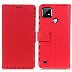 Funda de Cuero Cartera con Soporte Carcasa M08L para Realme C21 Rojo